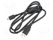 Connection cable; black; USB A plug,USB B mini plug SONEL