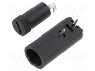 Fuse holder; cylindrical fuses; THT; 5x20mm; -30÷85°C; 10A; black ESKA