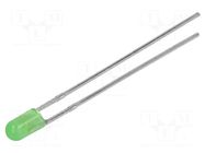 LED; green; 3mm; 3800mcd; 60°; Front: convex; 1.6÷2.4VDC LUCKYLIGHT