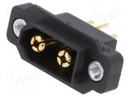 Socket; DC supply; XT60; male; PIN: 3(2+1); soldering; black; 1A,30A AMASS