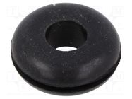 Grommet; Ømount.hole: 14.27mm; Øhole: 7.92mm; rubber; black 