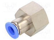 Push-in fitting; straight; -0.95÷15bar; nickel plated brass PNEUMAT