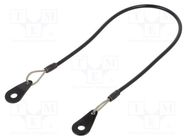 Retaining cable; Plating: PVC; stainless steel; 150mm; Body: black ELESA+GANTER