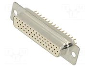 Connector: D-Sub HD; PIN: 44; socket; female; on PCBs; straight; THT Deltron AG