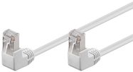 CAT 5e Patch Cable 2x 90° Angled, F/UTP, white, 0.5 m - copper-clad aluminium wire (CCA), 2x RJ45 male 90° (8P8C)