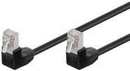 CAT 5e Patch Cable 2x 90° Angled, F/UTP, black, 0.25 m - copper-clad aluminium wire (CCA), 2x RJ45 male 90° (8P8C)