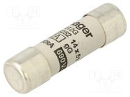 Fuse: fuse; gG; 12A; 690VAC; cylindrical,industrial; 14x51mm HAGER