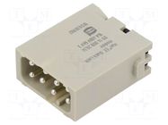 Connector: HDC; module; male; 16A; 400V; Han-Modular®; PIN: 8; Han E® HARTING