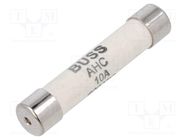 Fuse: fuse; quick blow; 10A; 600VAC; ceramic,cylindrical; 6.3x32mm EATON/BUSSMANN