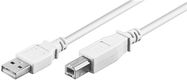 USB 2.0 Hi-Speed cable, white, 1 m - USB 2.0 male (type A) > USB 2.0 male (type B)