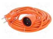 Extension lead; 3x1.5mm2; Sockets: 1; PVC; orange; 10m; 16A KEL