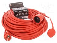 Extension lead; 3x2.5mm2; Sockets: 1; rubber; red; 30m; 16A KEL