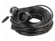 Extension lead; 3x1mm2; Sockets: 1; PVC; black; 30m; 10A; STANDARD KEL