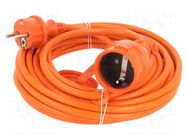 Extension lead; 3x1.5mm2; Sockets: 1; PVC; orange; 10m; 16A KEL