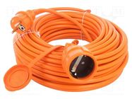 Extension lead; 3x1.5mm2; Sockets: 1; PVC; orange; 25m; 16A KEL