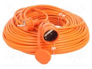 Extension lead; 3x1.5mm2; Sockets: 1; PVC; orange; 50m; 16A KEL