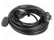 Extension lead; 3x1.5mm2; 10m; PVC; black; Sockets no: 1; 16A KEL
