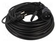 Extension lead; 3x1.5mm2; Sockets: 1; PVC; black; 30m; 16A; STANDARD KEL