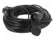 Extension lead; 3x1mm2; Sockets: 1; PVC; black; 40m; 10A; STANDARD KEL