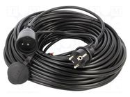 Extension lead; 3x1.5mm2; Sockets: 1; PVC; black; 40m; 16A; STANDARD KEL