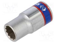 Socket; 12-angles,socket spanner; 1/4"; Socket bit length: 24mm KING TONY