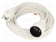 Extension lead; 3x1mm2; Sockets: 1; PVC; white; 10m; 10A; STANDARD PLASTROL