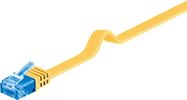 CAT 6A Flat Patch Cable U/UTP, yellow, 0.5 m - copper conductor (CU)