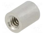 Screwed spacer sleeve; 6.35mm; Int.thread: UNC4-40; cylindrical KEYSTONE