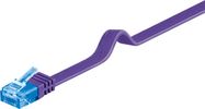 CAT 6A Flat Patch Cable U/UTP, violet, 0.5 m - copper conductor (CU)