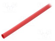 Heat shrink sleeve; glueless; 3: 1; 12mm; L: 1.2m; red; polyolefine TE Connectivity