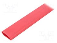 Heat shrink sleeve; glueless; 3: 1; 24mm; L: 1.2m; red; polyolefine TE Connectivity