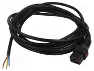 Cable; IEC C19 female,wires; 5m; with IEC LOCK locking; black SCHAFFNER / TE Connectivity