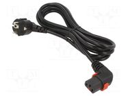 Cable; CEE 7/7 (E/F) plug angled,IEC C13 female angled right SCHAFFNER
