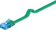 CAT 6A Flat Patch Cable U/UTP, green, 1 m - copper conductor (CU)