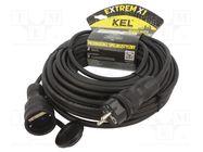 Extension lead; 3x1.5mm2; Sockets: 1; rubber; black; 25m; 16A KEL