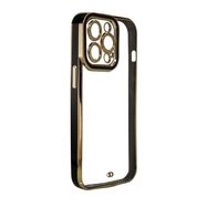 Fashion Case Case for Samsung Galaxy A12 5G Gold Frame Gel Cover Black, Hurtel