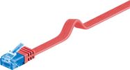 CAT 6A Flat Patch Cable U/UTP, red, 1 m - copper conductor (CU)