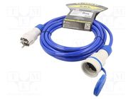 Extension lead; 3x2.5mm2; Sockets: 1; PUR; blue; 5m; 16A KEL