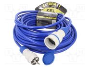 Extension lead; 3x2.5mm2; Sockets: 1; PUR; blue; 25m; 16A KEL