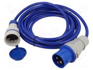 Extension lead; 3x2.5mm2; Sockets: 1; PUR; blue; 5m; 16A KEL