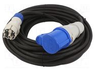 Extension lead; 3x2.5mm2; Sockets: 1; rubber; black; 20m; 16A KEL