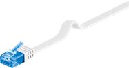 CAT 6A Flat Patch Cable U/UTP, white, 1 m - copper conductor (CU)