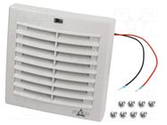 Fan: DC; axial; 152x152x91mm; 67m3/h; 52dBA; IP54; Cutout: 124x124mm STEGO