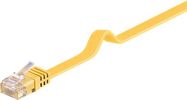 CAT 6 Flat Patch Cable, U/UTP, yellow, 0.5 m - copper conductor (CU)