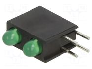 LED; in housing; 2.9mm; No.of diodes: 2; green; 20mA; 60°; 40mcd LUMEX