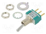 Switch: toggle; Pos: 2; SPDT; ON-ON; 3A/250VAC; 4A/28VDC; MT; UL94V-0 