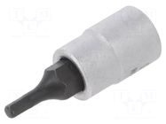 Socket; hex key,socket spanner; HEX 2.5mm; 1/4" PROXXON