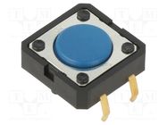 Microswitch TACT; SPST-NO; Pos: 2; 0.05A/24VDC; THT; none; 1.27N OMRON Electronic Components