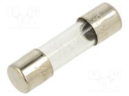 Fuse: fuse; quick blow; 15A; 250VAC; glass; 5x20mm; brass; bulk OPTIFUSE