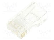 Connector: RJ45; plug; PIN: 8; Cat: 5e; unshielded,pass through HSM